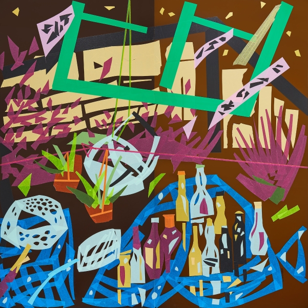 吳芊頤個展「如詩的光景 」作品：《遺落之地 III》，複合媒材 (壓克力板、和紙PE)，120x120 cm，2019